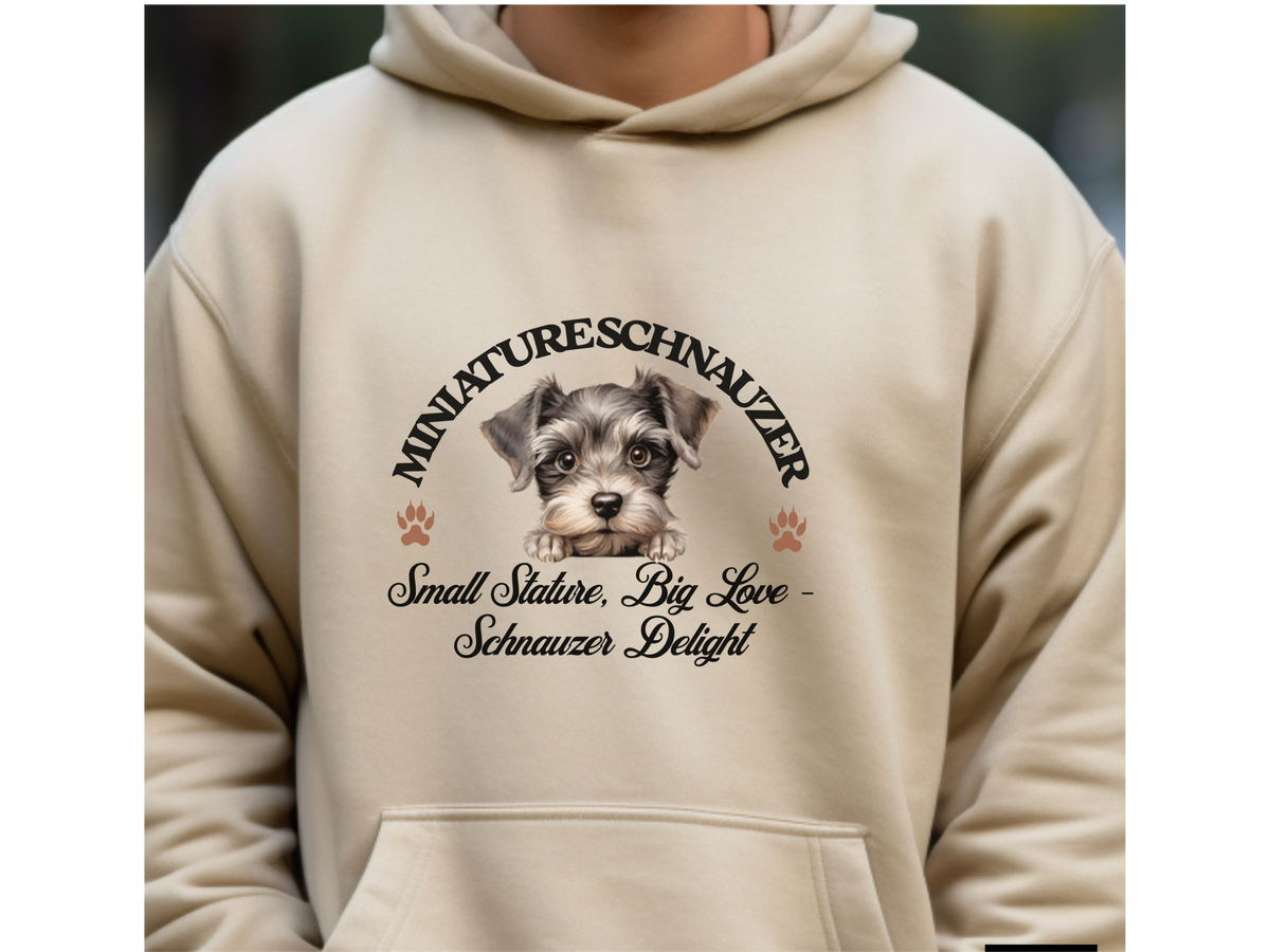 Miniature Schnauzer Dog Hoodie – "Small Stature, Big Love: Schnauzer Delight" | Unisex Cozy Hoodie for Smart & Spirited Pups