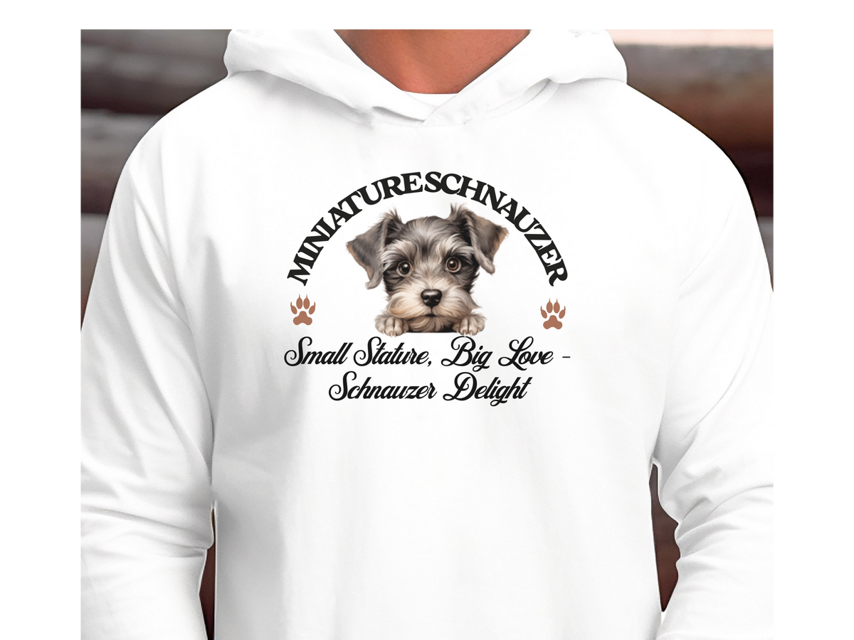 Miniature Schnauzer Dog Hoodie – "Small Stature, Big Love: Schnauzer Delight" | Unisex Cozy Hoodie for Smart & Spirited Pups