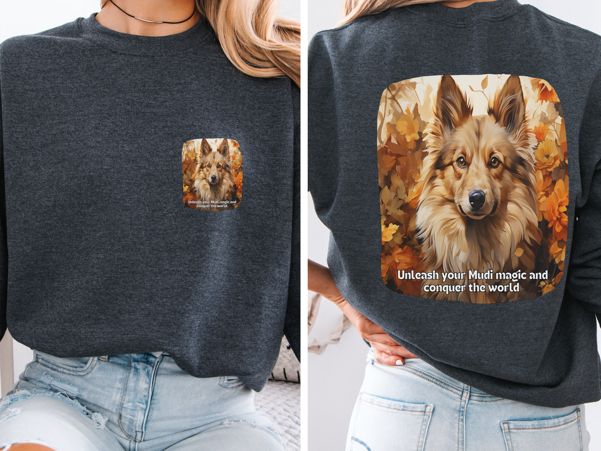 Mudi Sunflower Tee – 'Unleash Your Mudi Magic' Front & Back Design