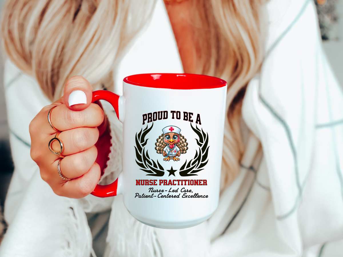 PROUD TO BE A NURSE PRACTITIONER Accent Coffee Mug – “Nurse-Led Care, Patient-Centered Excellence” – NP Appreciation Gift by New Edge Gifts and Novelties