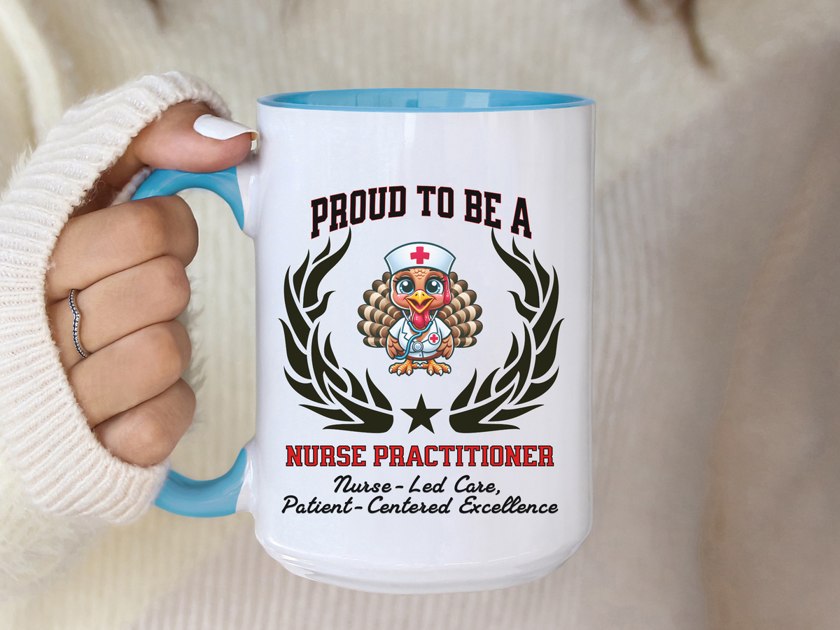 PROUD TO BE A NURSE Accent Coffee Mug – “Caring Hearts, Healing Hands” – Nurse Appreciation Gift by New Edge Gifts and Novelties