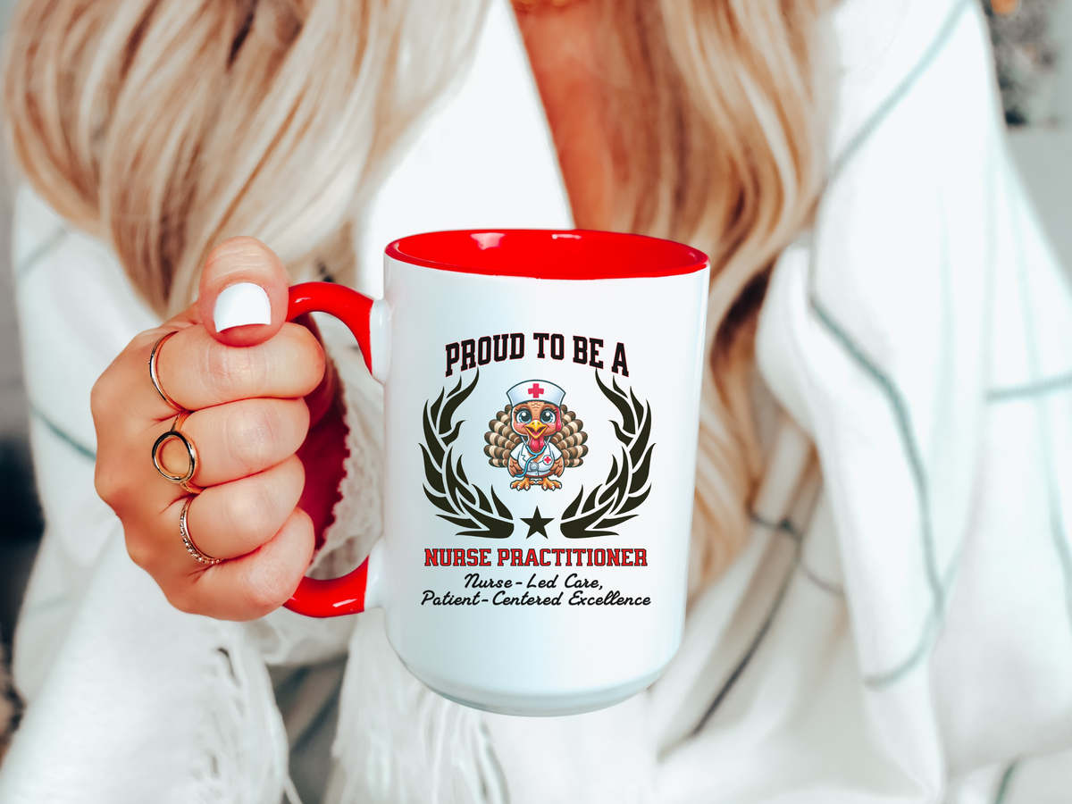 PROUD TO BE A NURSE Accent Coffee Mug – “Caring Hearts, Healing Hands” – Nurse Appreciation Gift by New Edge Gifts and Novelties