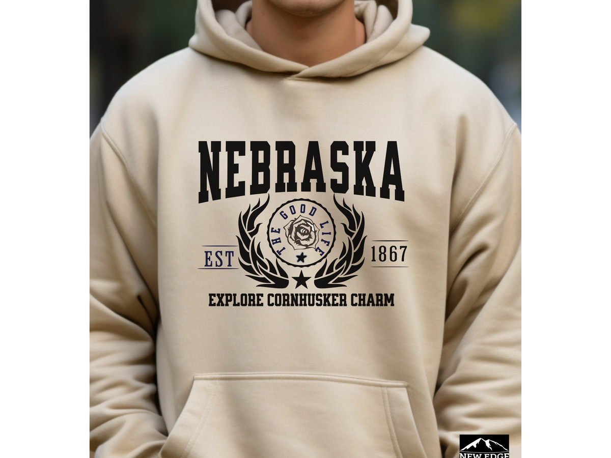 Nebraska State Legacy Hoodie – "Explore Cornhusker Charm" | Unisex Pullover | Midwest Comfort Sweatshirt