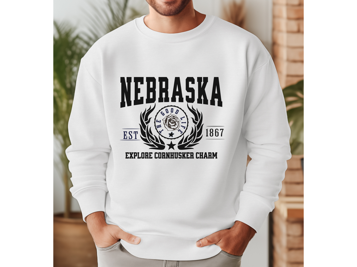 Nebraska State Legacy Sweatshirt – Explore Cornhusker Charm | Unisex Midwest Comfort Crewneck