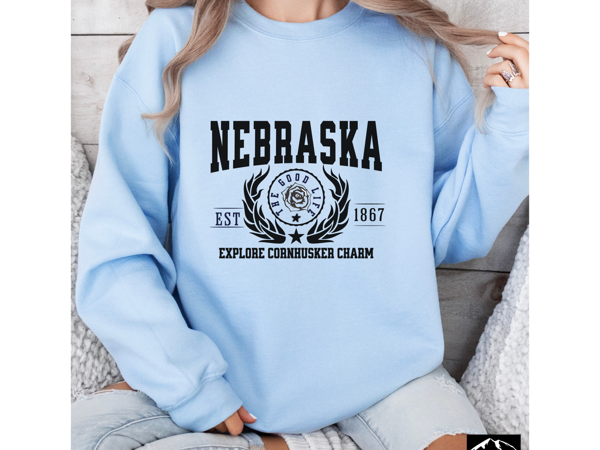 Nebraska State Legacy Sweatshirt – Explore Cornhusker Charm | Unisex Midwest Comfort Crewneck
