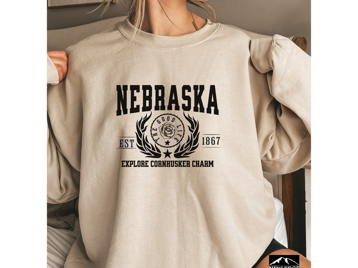 Nebraska State Legacy Sweatshirt – Explore Cornhusker Charm | Unisex Midwest Comfort Crewneck