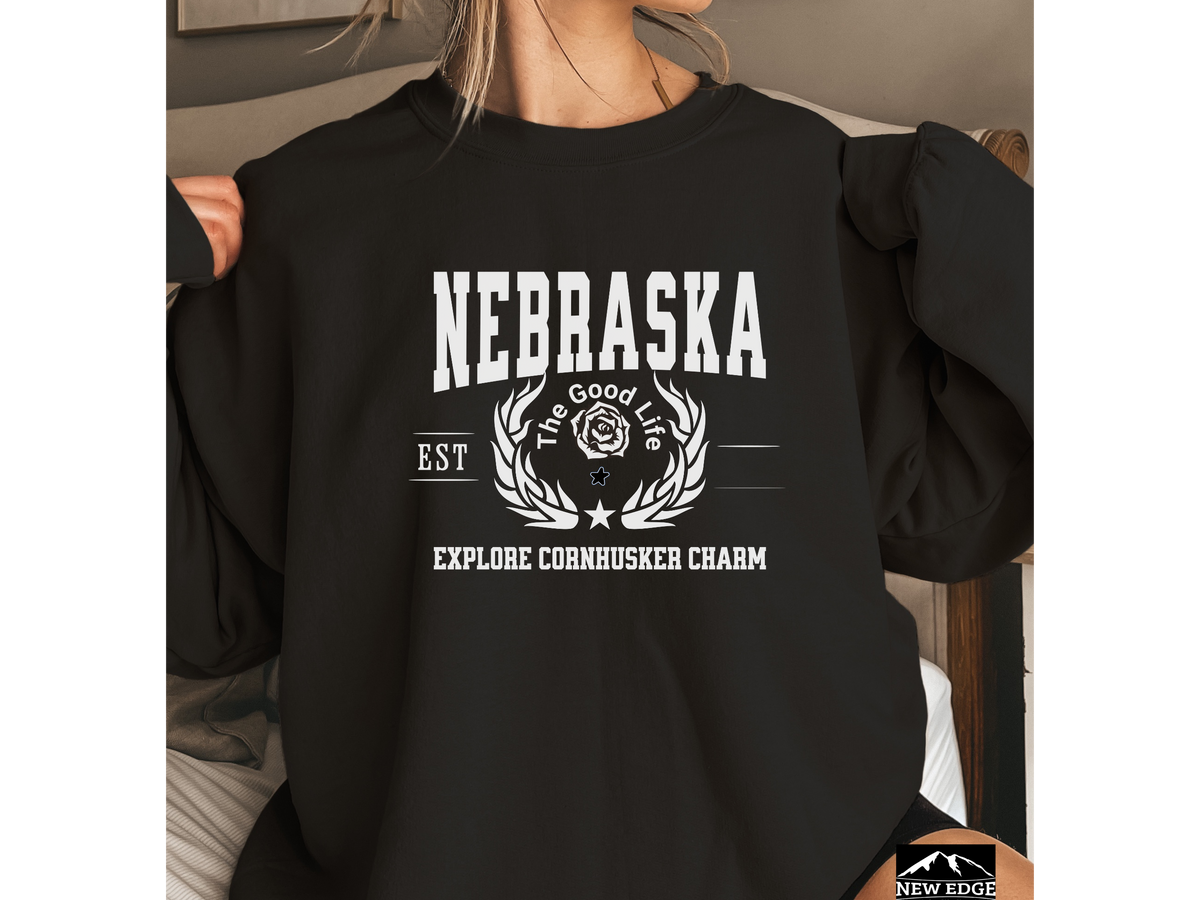 Nebraska State Legacy Sweatshirt – Explore Cornhusker Charm | Unisex Midwest Comfort Crewneck