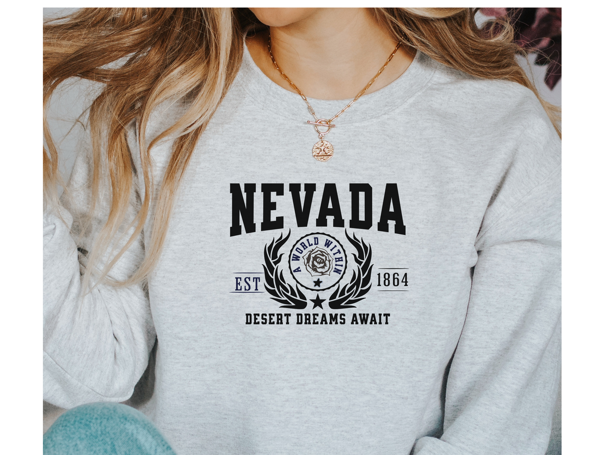 Nevada State Legacy Sweatshirt – Desert Dreams Await | Unisex Desert Vibes Crewneck