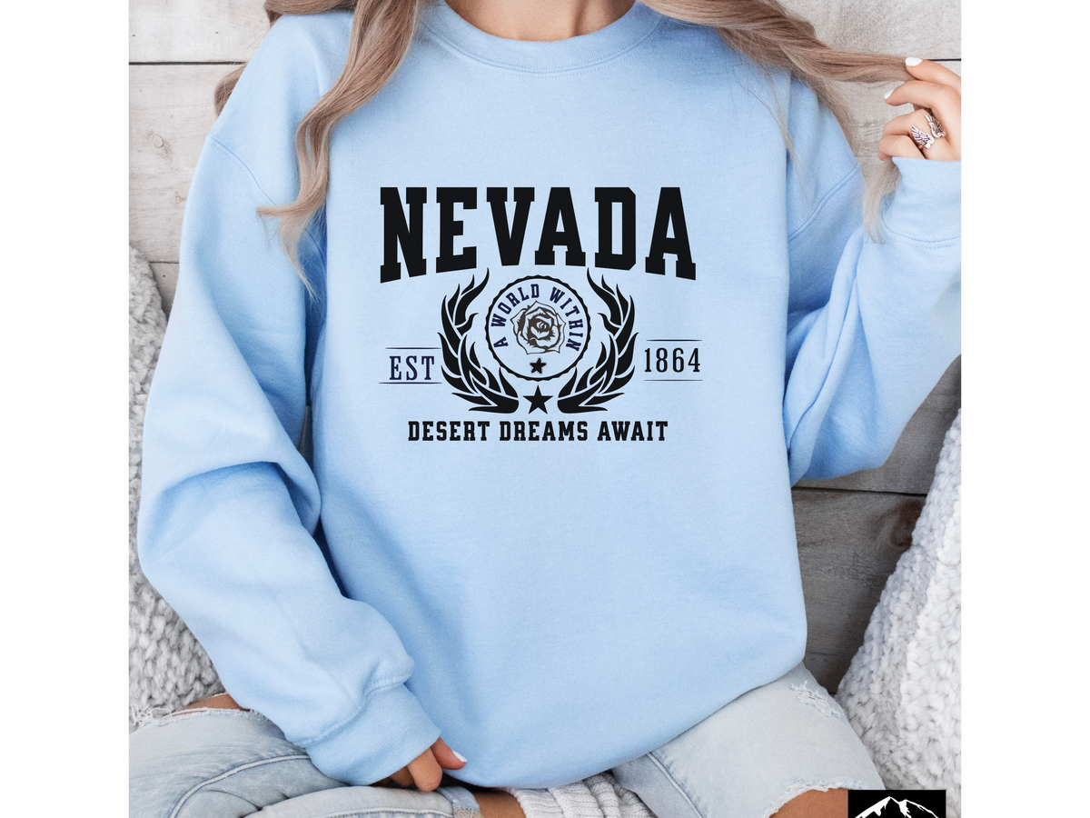Nevada State Legacy Sweatshirt – Desert Dreams Await | Unisex Desert Vibes Crewneck