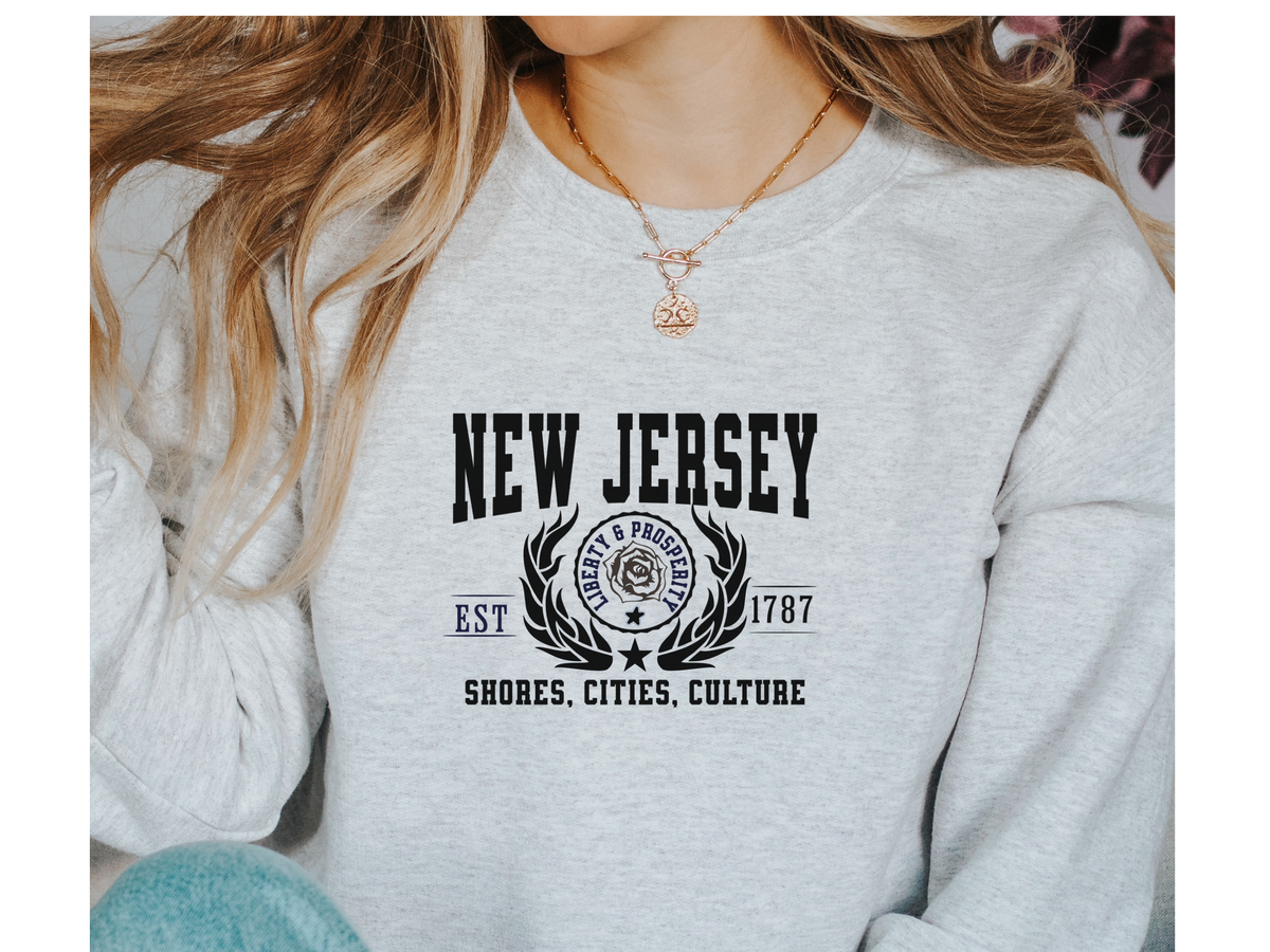 New Jersey State Legacy Sweatshirt – Shores, Cities, Culture | Unisex Garden State Pride Crewneck