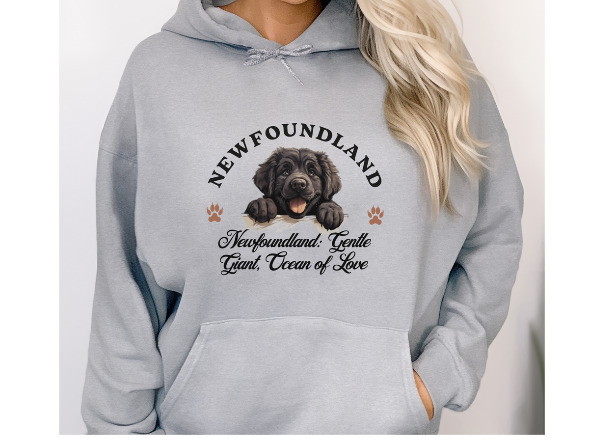 Newfoundland Dog Hoodie – "Gentle Giant: Ocean of Love" | Unisex Cozy Hoodie for Big-Hearted Pups