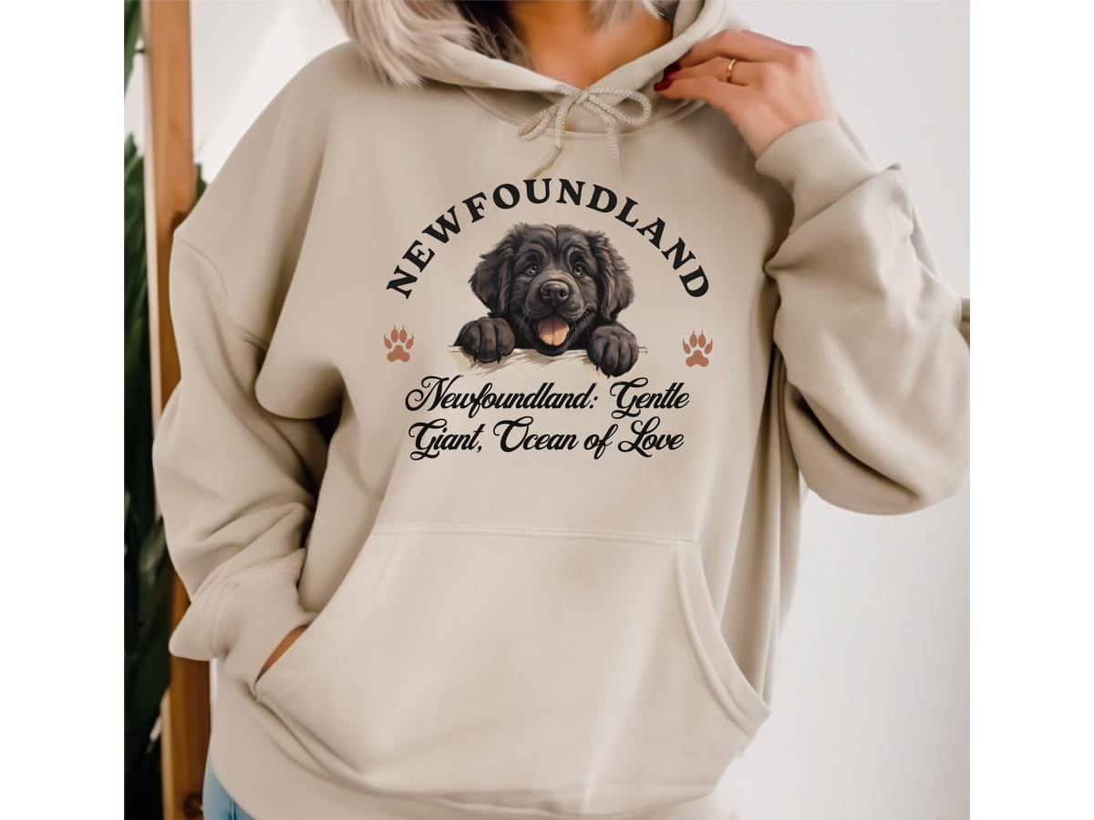 Newfoundland Dog Hoodie – "Gentle Giant: Ocean of Love" | Unisex Cozy Hoodie for Big-Hearted Pups