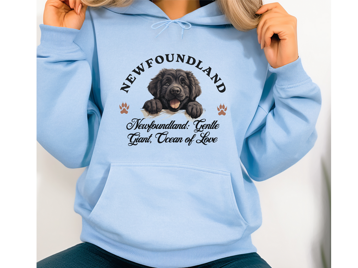 Newfoundland Dog Hoodie – "Gentle Giant: Ocean of Love" | Unisex Cozy Hoodie for Big-Hearted Pups