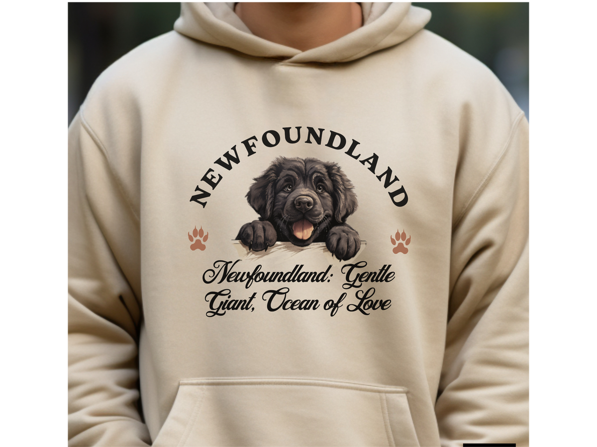 Newfoundland Dog Hoodie – "Gentle Giant: Ocean of Love" | Unisex Cozy Hoodie for Big-Hearted Pups