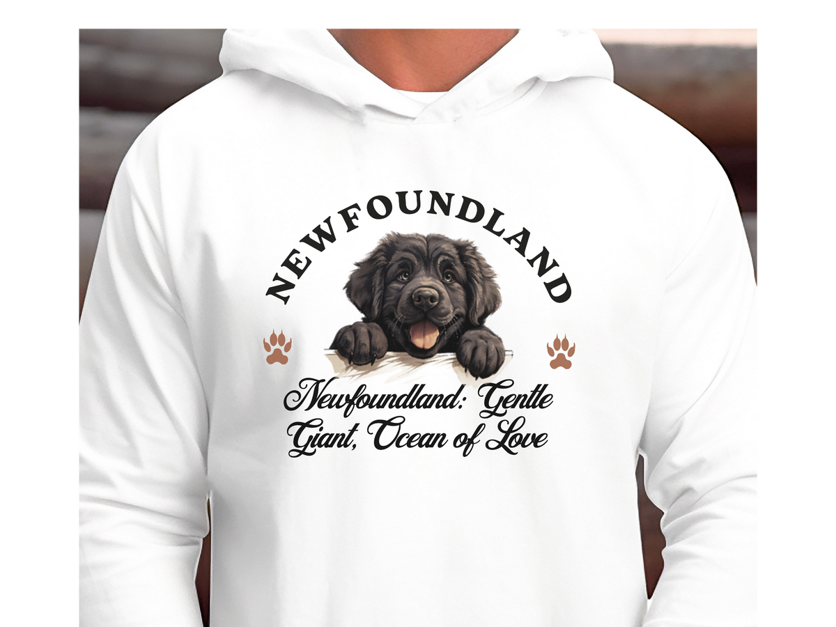 Newfoundland Dog Hoodie – "Gentle Giant: Ocean of Love" | Unisex Cozy Hoodie for Big-Hearted Pups