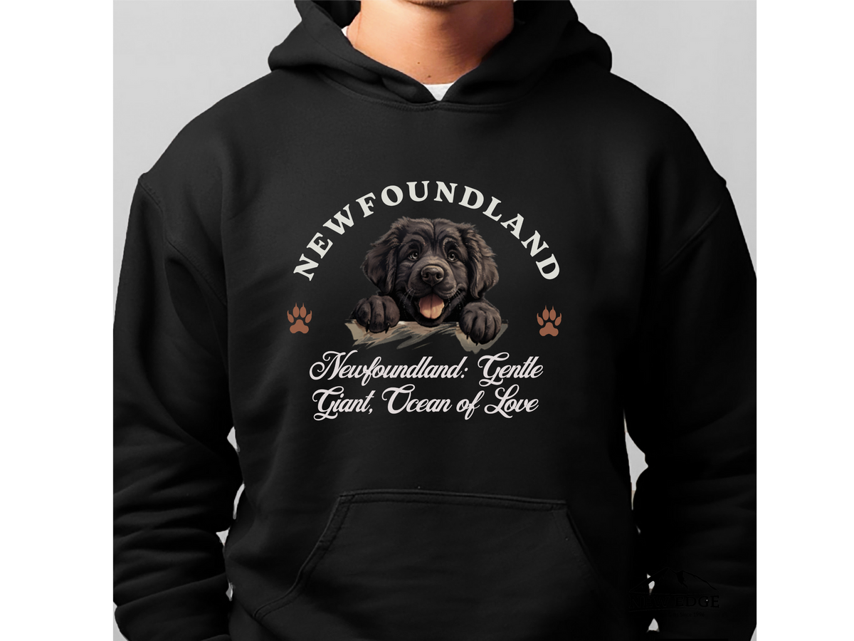 Newfoundland Dog Hoodie – "Gentle Giant: Ocean of Love" | Unisex Cozy Hoodie for Big-Hearted Pups