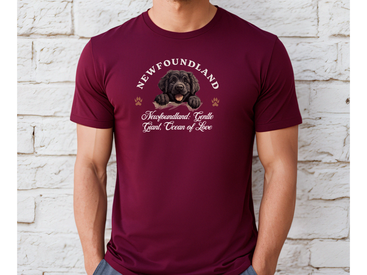 Newfoundland Dog T-Shirt – Unisex Tee with “Gentle Giant, Ocean of Love” Slogan | Big Dog Lover Gift