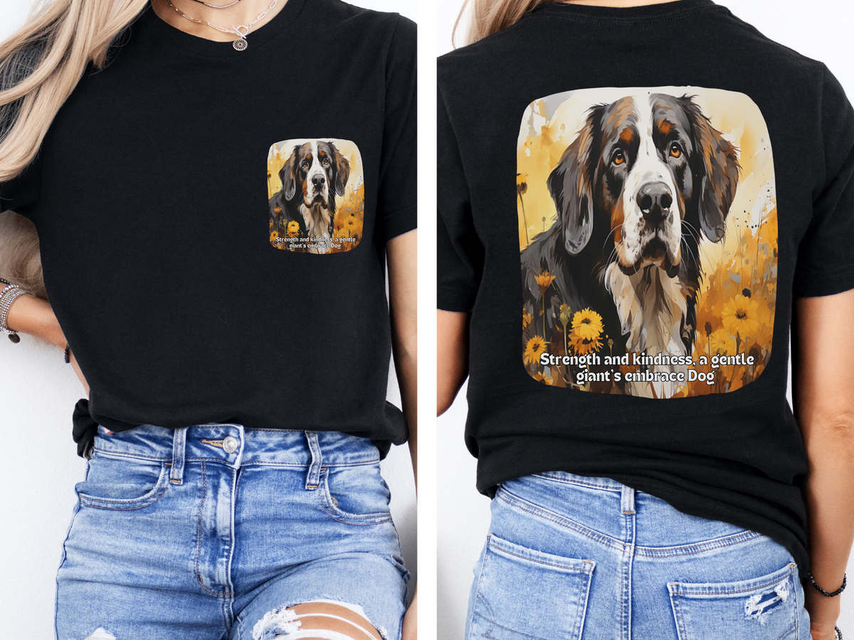 Newfoundland Sunflower Gentle Giant Dog T-Shirt – Strength & Kindness in Every Embrace | Unisex Tee