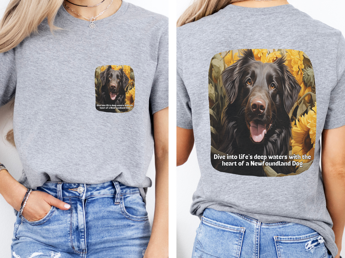 Newfoundland Dog Sunflower T-Shirt – Brave & Loyal Water Dog Tee