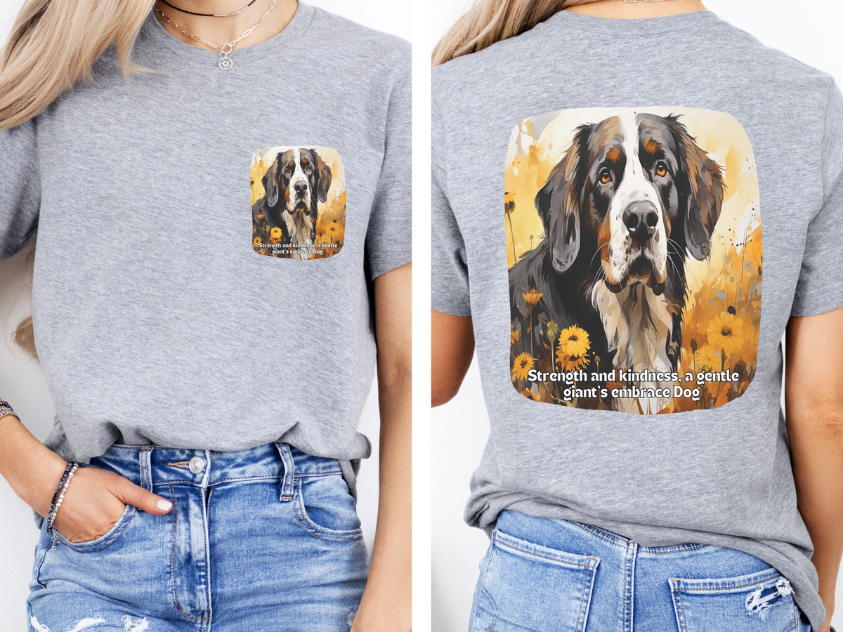 Newfoundland Sunflower Gentle Giant Dog T-Shirt – Strength & Kindness in Every Embrace | Unisex Tee