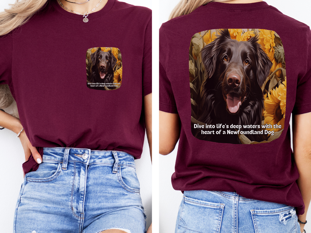 Newfoundland Dog Sunflower T-Shirt – Brave & Loyal Water Dog Tee