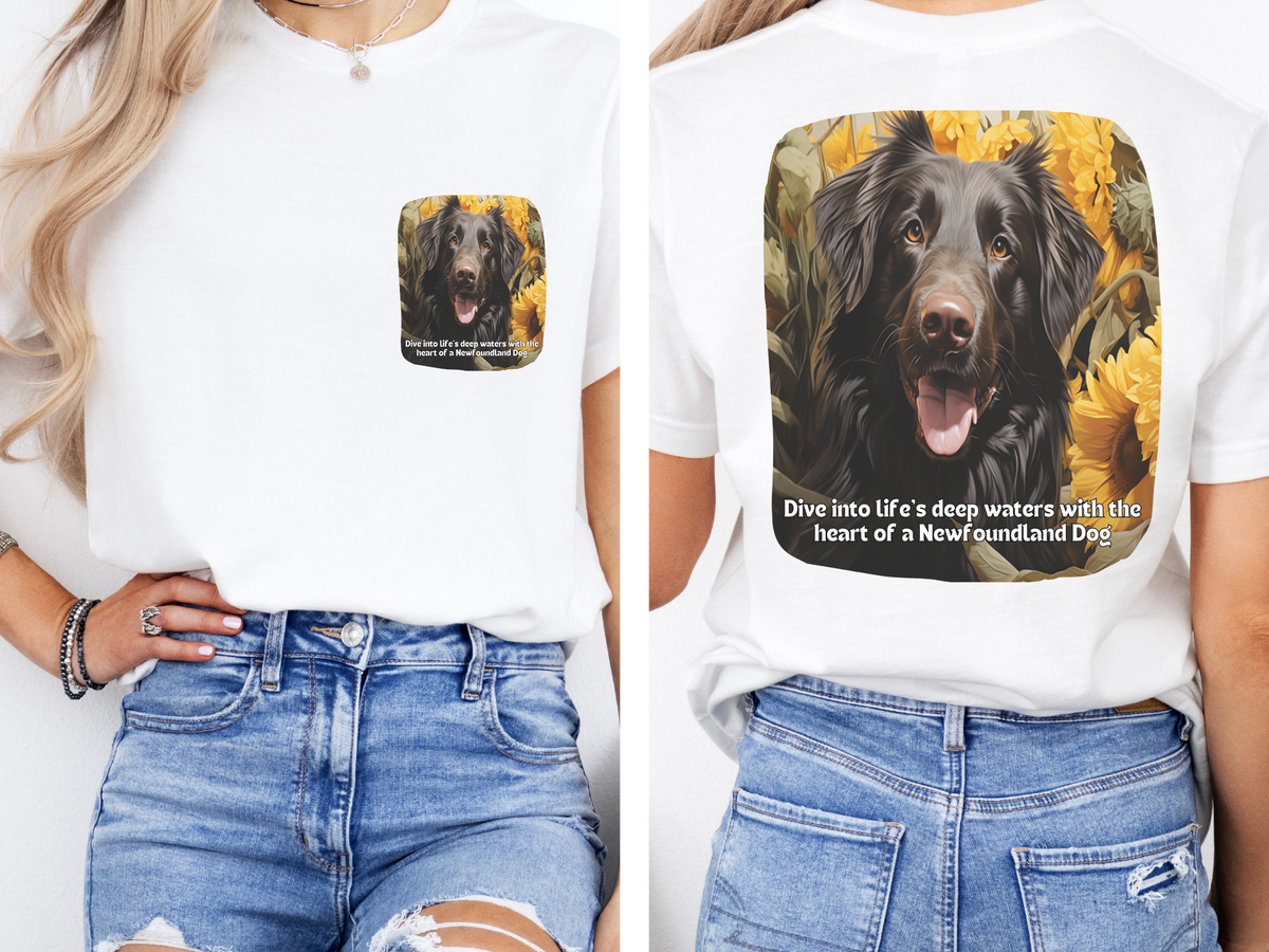 Newfoundland Dog Sunflower T-Shirt – Brave & Loyal Water Dog Tee