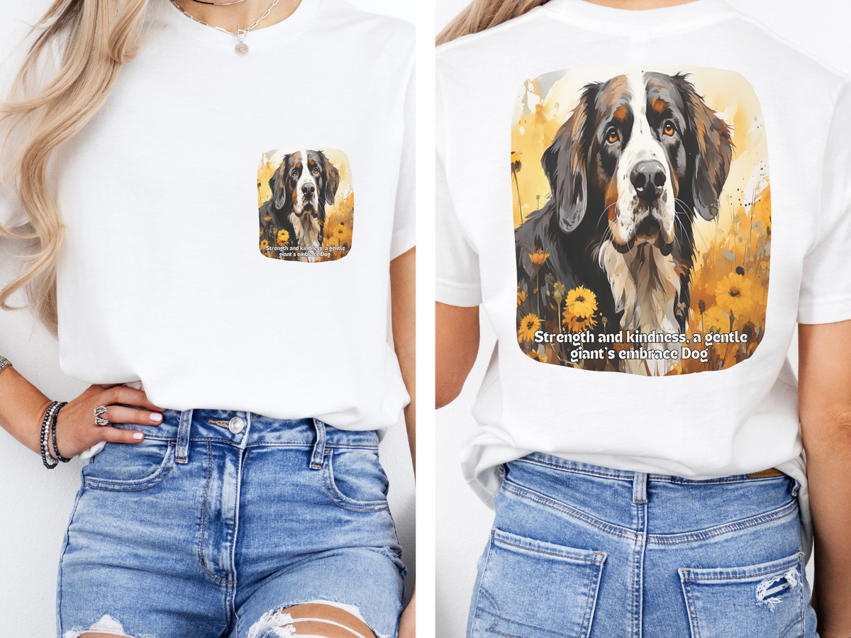 Newfoundland Sunflower Gentle Giant Dog T-Shirt – Strength & Kindness in Every Embrace | Unisex Tee
