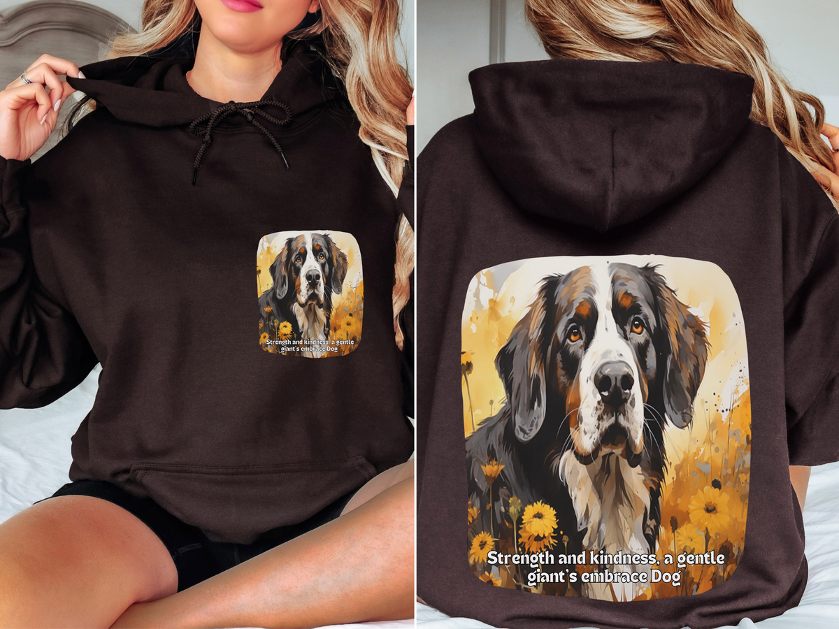 Sunflower Dog Unisex Hoodie – Strength & Kindness, A Gentle Giant's Embrace