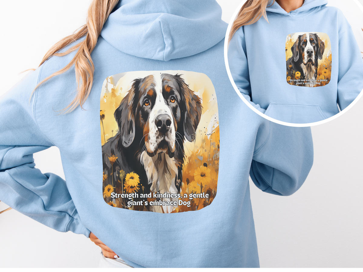 Sunflower Dog Unisex Hoodie – Strength & Kindness, A Gentle Giant's Embrace