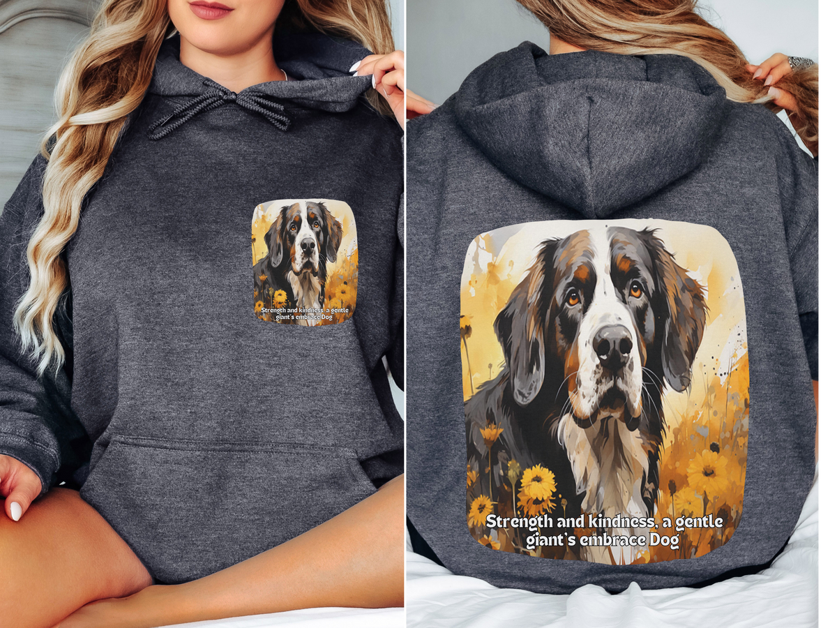 Sunflower Dog Unisex Hoodie – Strength & Kindness, A Gentle Giant's Embrace