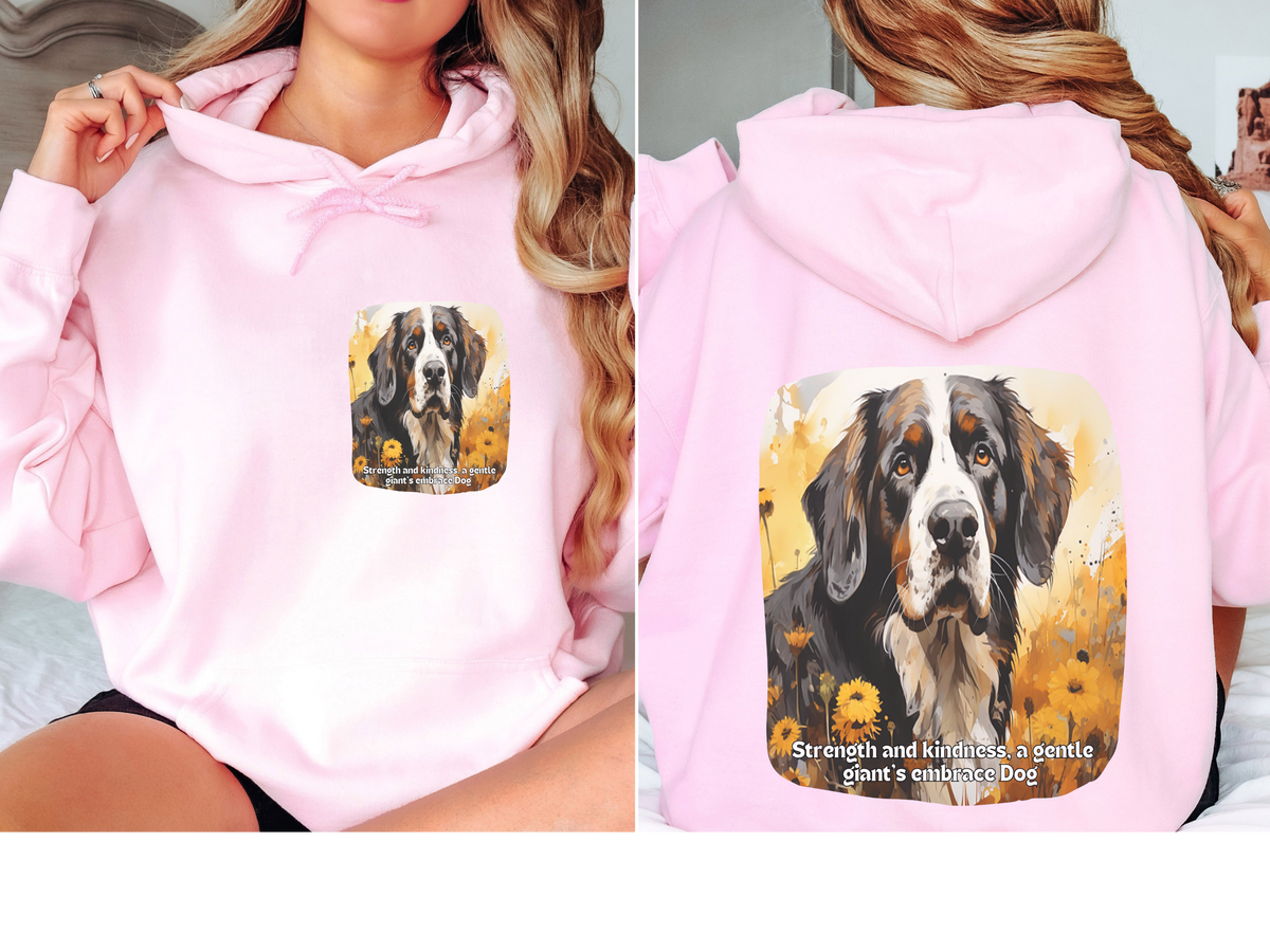 Sunflower Dog Unisex Hoodie – Strength & Kindness, A Gentle Giant's Embrace