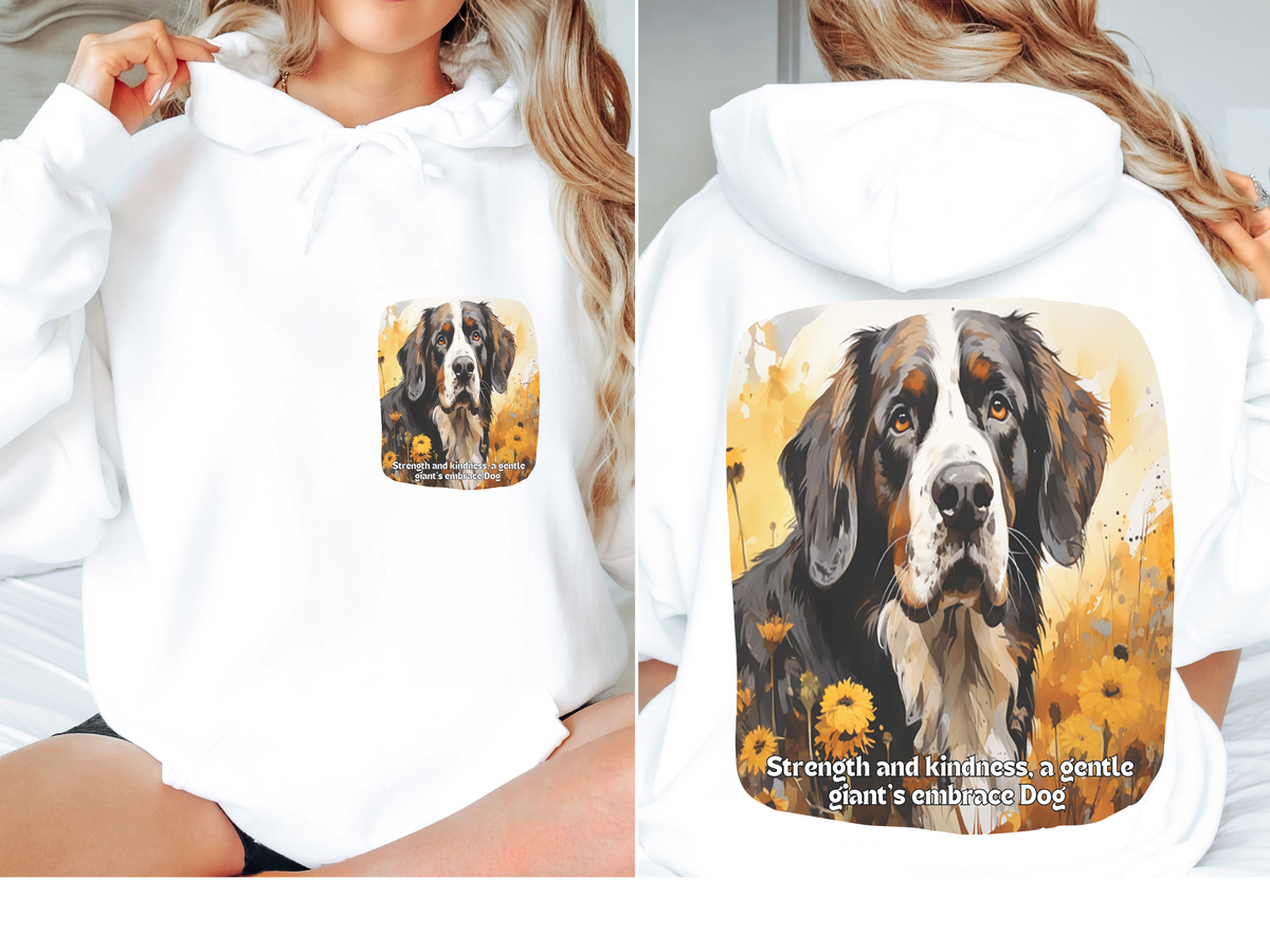 Sunflower Dog Unisex Hoodie – Strength & Kindness, A Gentle Giant's Embrace