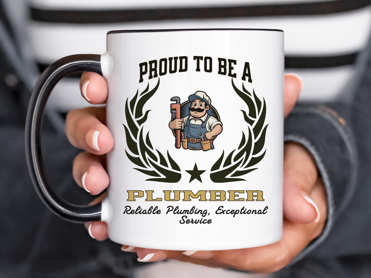 PROUD TO BE A PLUMBER Accent Coffee Mug – “Reliable Plumbing, Exceptional Service” – Trade Professional Gift by New Edge Gifts and Novelties