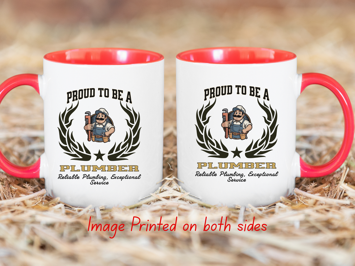 PROUD TO BE A PLUMBER Accent Coffee Mug – “Reliable Plumbing, Exceptional Service” – Trade Professional Gift by New Edge Gifts and Novelties