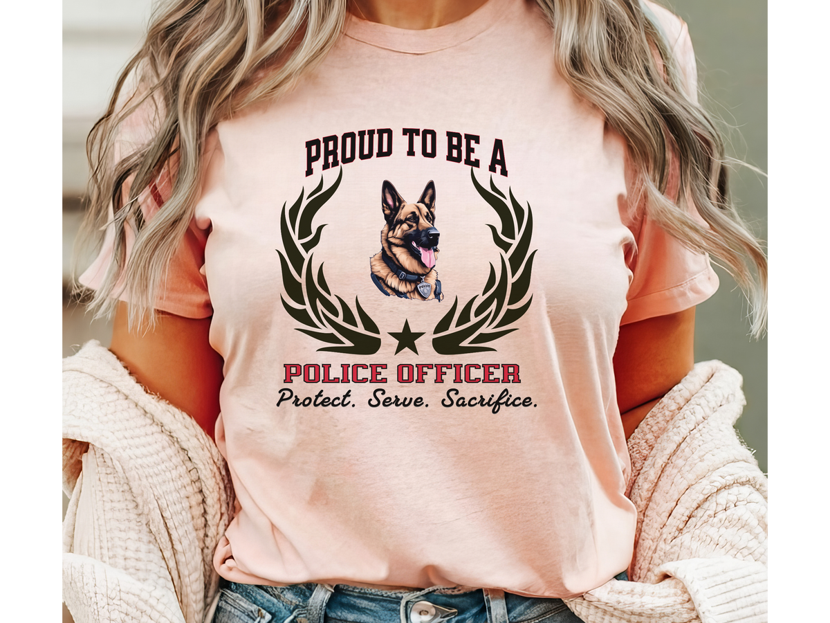 Proud to Be a Police Officer T-Shirt – “Protect. Serve. Sacrifice” | Unisex Law Enforcement Pride Tee