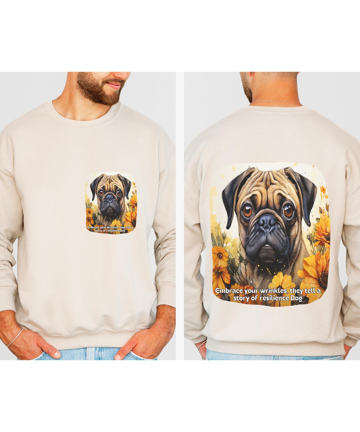 Sunflower Maltese Dog Sweatshirt – Small in Size, Big in Spirit – Unisex Pullover for Dog Lovers