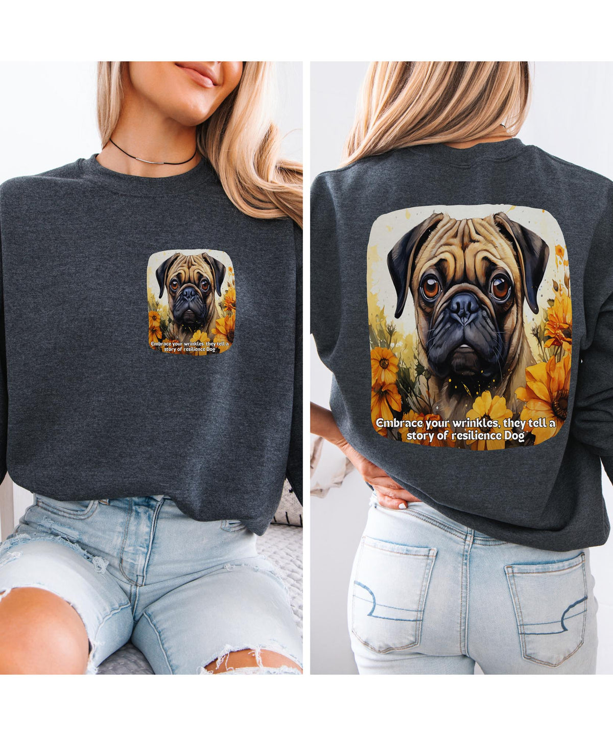 Sunflower Maltese Dog Sweatshirt – Small in Size, Big in Spirit – Unisex Pullover for Dog Lovers