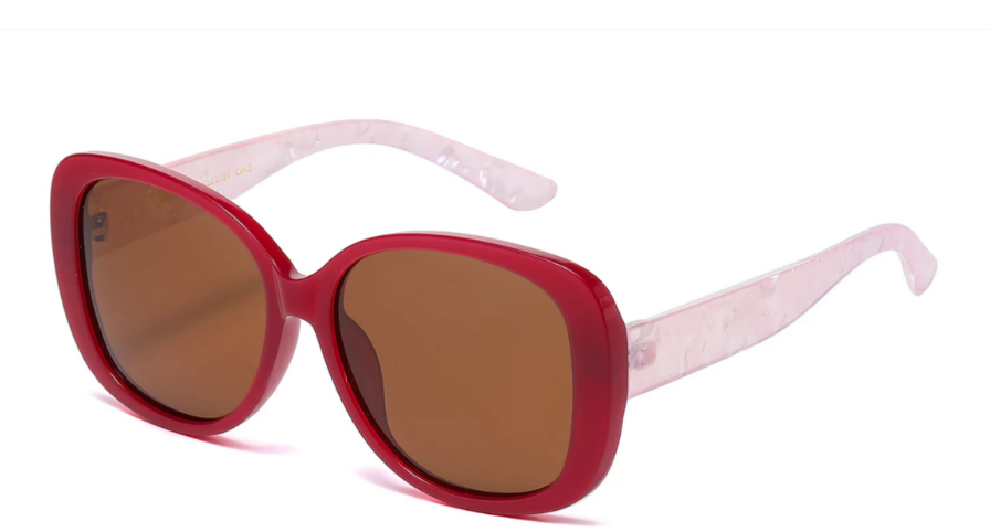 Polarized Giselle PZ-GSL22727 Square Sunglasses – Crystal Two-Tone Frame, TAC Polarized Lenses, UV Protection