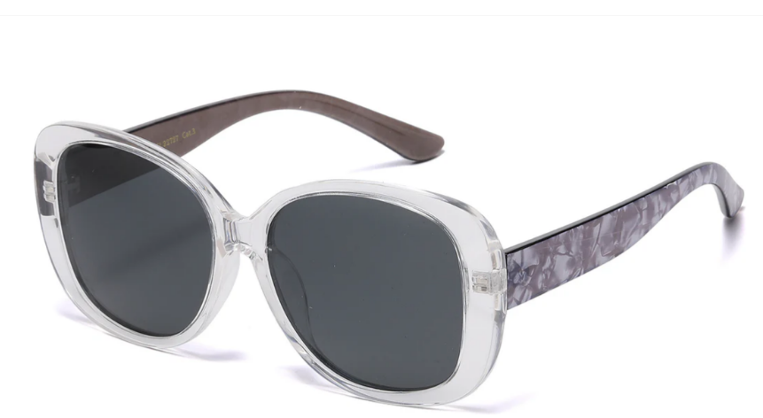 Polarized Giselle PZ-GSL22727 Square Sunglasses – Crystal Two-Tone Frame, TAC Polarized Lenses, UV Protection