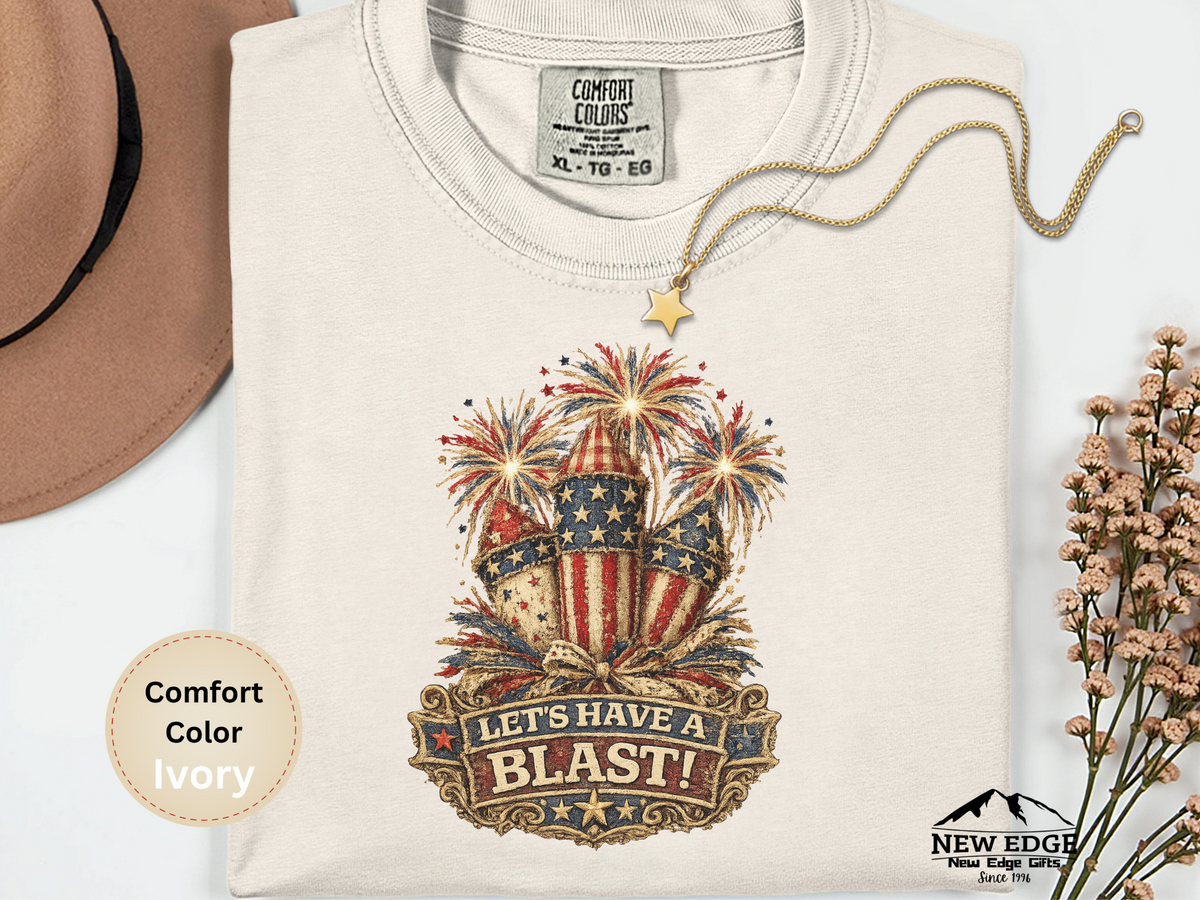 Patriotic Fabric Firecracker Faux Patchwork Comfort Colors T Shirt Vintage Americana Fourth of July Graphic Tee