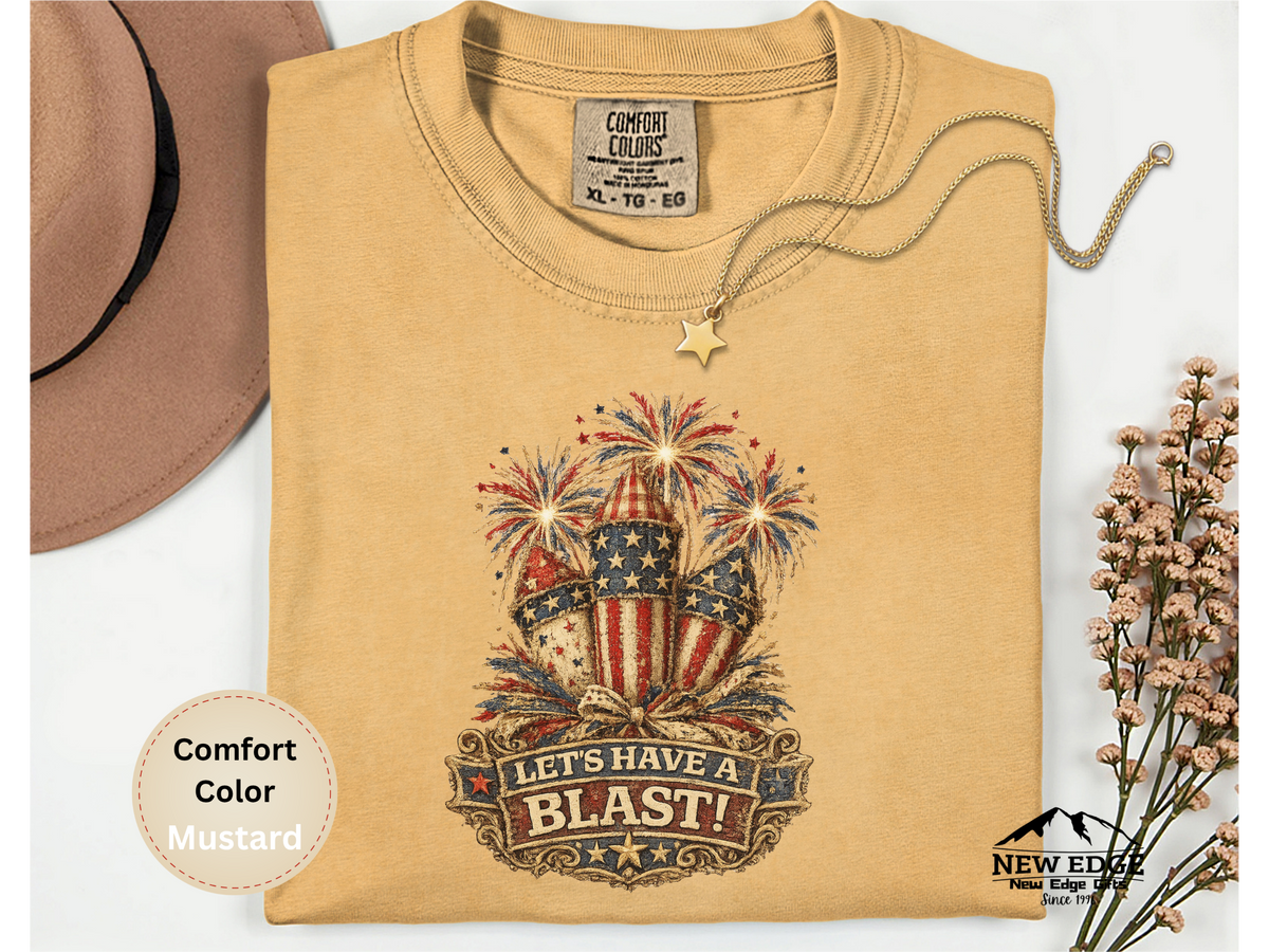 Patriotic Fabric Firecracker Faux Patchwork Comfort Colors T Shirt Vintage Americana Fourth of July Graphic Tee