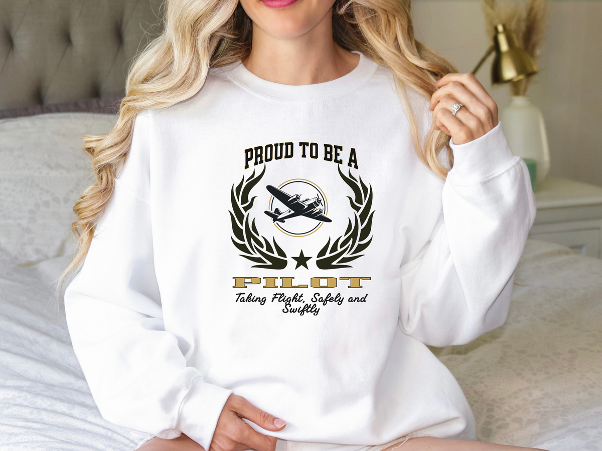 Proud to Be a Pilot Sweatshirt – Unisex Aviation Crewneck for Flight Professionals