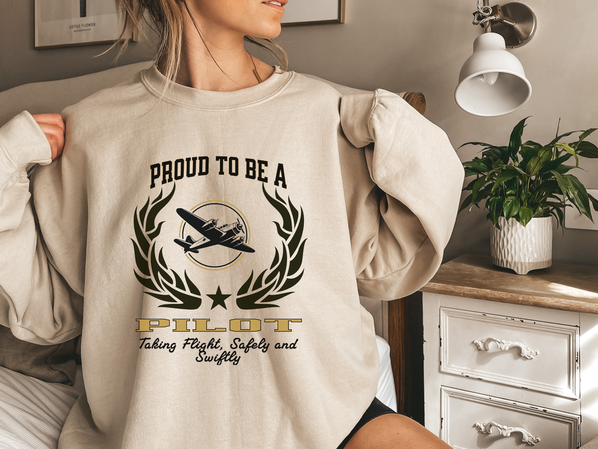 Proud to Be a Pilot Sweatshirt – Unisex Aviation Crewneck for Flight Professionals