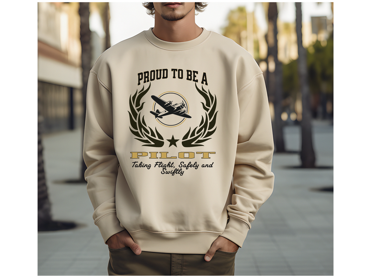 Proud to Be a Pilot Sweatshirt – Unisex Aviation Crewneck for Flight Professionals