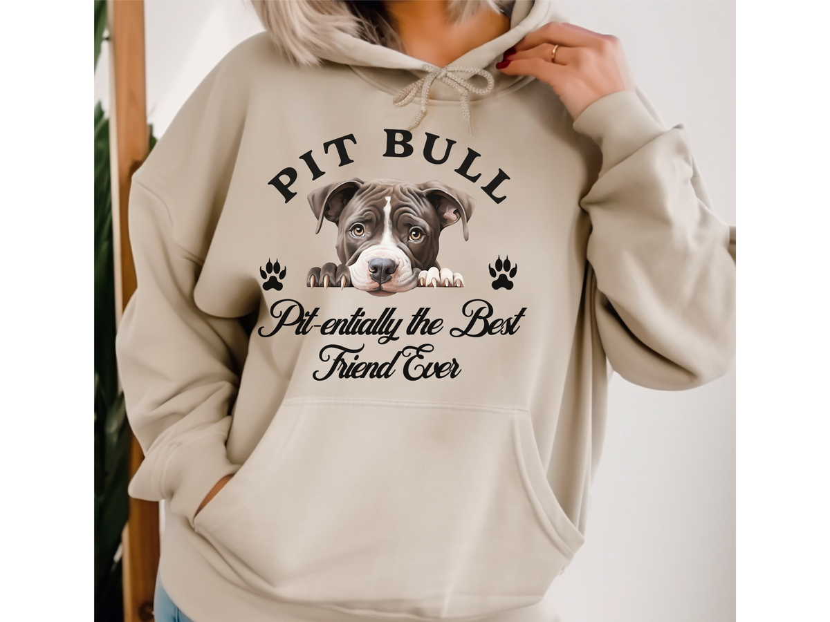 Pit Bull Dog Hoodie – "Pit-enternally the Best Friend Ever" | Unisex Cozy Hoodie for Loyal & Loving Pups
