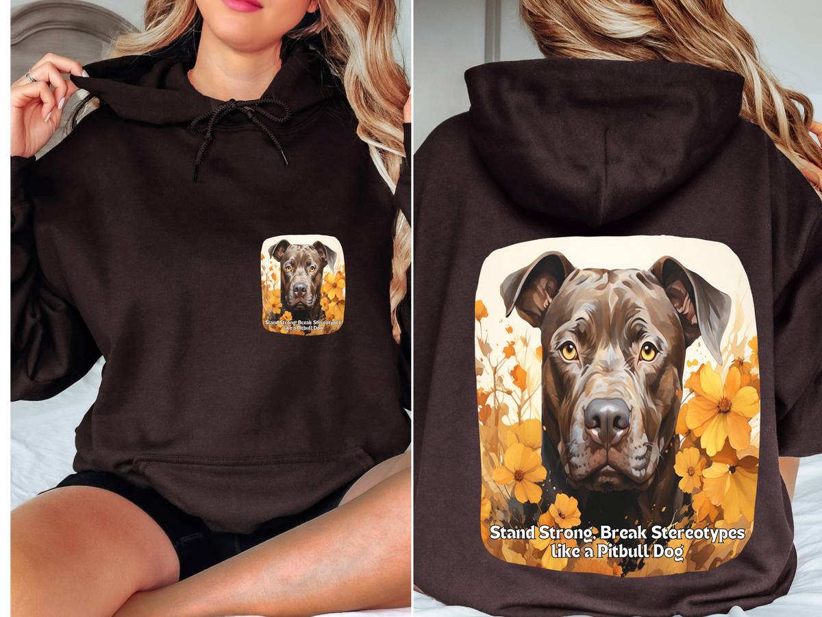 Stand Strong, Break Stereotypes Like a Pitbull – Sunflower Dog Unisex Hoodie