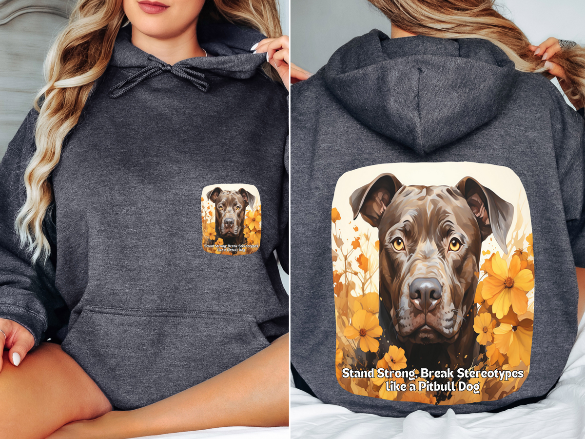 Stand Strong, Break Stereotypes Like a Pitbull – Sunflower Dog Unisex Hoodie