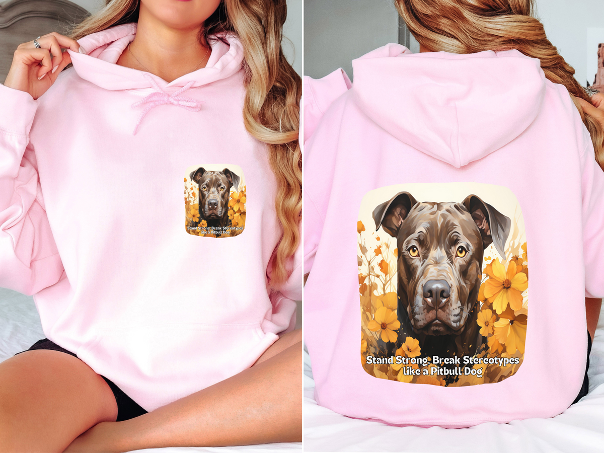 Stand Strong, Break Stereotypes Like a Pitbull – Sunflower Dog Unisex Hoodie