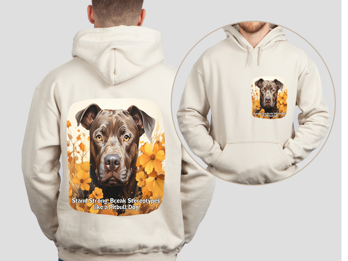 Stand Strong, Break Stereotypes Like a Pitbull – Sunflower Dog Unisex Hoodie
