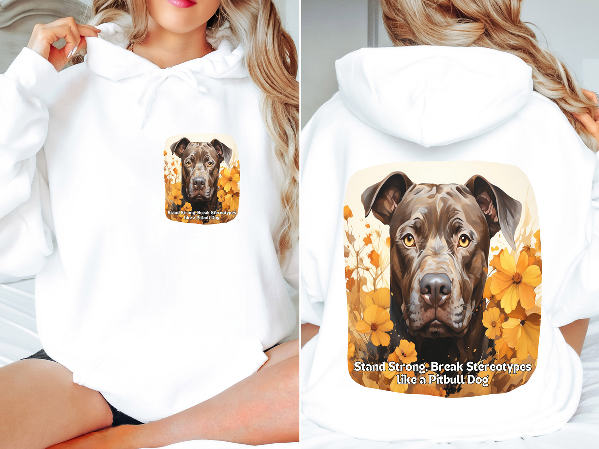 Stand Strong, Break Stereotypes Like a Pitbull – Sunflower Dog Unisex Hoodie